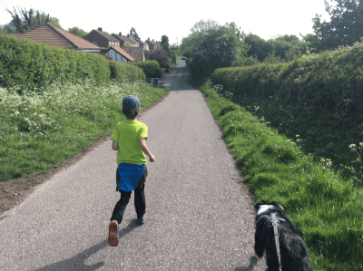 Finn and Milo running