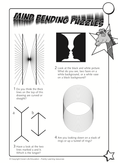 Mind bending puzzles - activity sheet