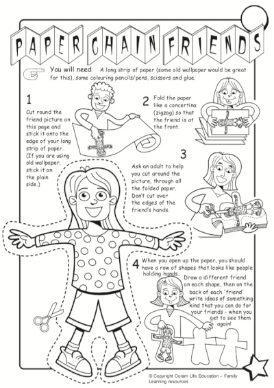 Paper chain friends - activity sheet