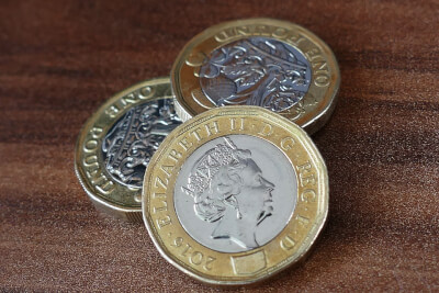 photograph of pound coins