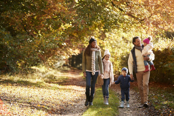 People walking in a wood